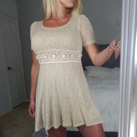 Pink Owl Dresses & Skirts - Tan Skater Dress
